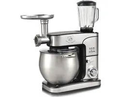 Royal Swiss Multifunctionele Keukenrobot 12L met Blender en Vleesmolen - 3-in-1 Krachtige Keukenrobot 2000W - Silver - Foodprocessor - Met Accessoires