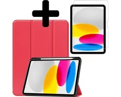 iPad 10 2022 Cover Luxe Case Book Case Hard Cover With Pencil Holder With Screen Protector - iPad 2022 Case Bookcase - Cat