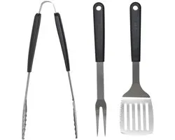 Char-Griller BBQ Gereedschap Set – 3-delig (Tang, Spatel en Vork) – RVS Barbecue Tools – Duurzaam en Stevig