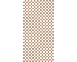 Bimago Behang – Checkerboard Pattern - Brown-White Grid with a Subtle Noise – Premium Vliesbehang – 50 x 1000 cm – 5 m² – Meerkleurig – Modern Wandbehang voor Woonkamer, Slaapkamer, Kinderkamer en Kantoor