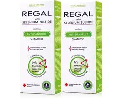 2 x Shampooing apaisant Regal ANTI-PELLICULES au sulfure de Sélénium pour chaque type de cheveux - Set x2 - 400 ml