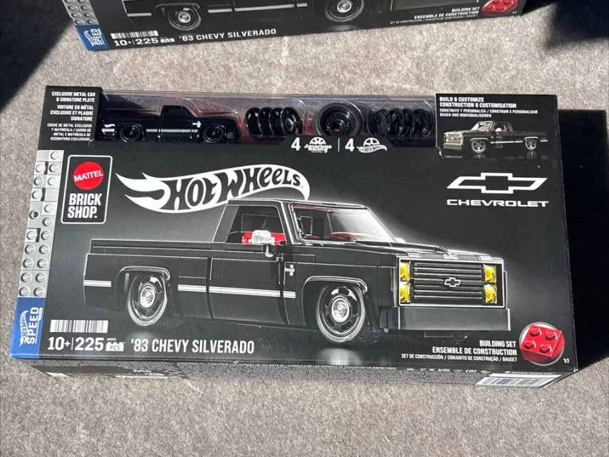 Mattel Brick Shop Hot Wheels ’83 Chevy Silverado Black Brand New 2026