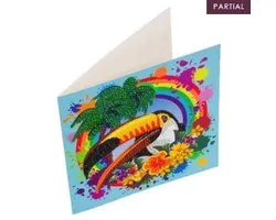 Crystal Card Kit | Diamond painting Rainbow Toucan
