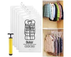 Hanging Vacuum Storage Bags - Space Saving Solution for Clothing and More