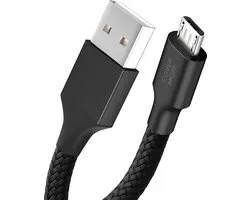 Micro usb kabel - Oplader - Geschikt voor oude ingang Samsung huawei xiaomi oppo honor sony htc jbl bose telefoon speaker koptelefoon oplaadkabel - Stevig - 1 meter - Zwart