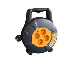 Enrouleur de câble électrique - 10m - 4 prises - Terre de protection - RELEC493746