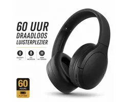 Over-Ear Bluetooth Koptelefoon - Bluetooth 5.3 - 60 Uur Batterij - ENC Microfoon - Hi-Fi Geluid - USB-C Snelladen - Opvouwbaar - Zwart