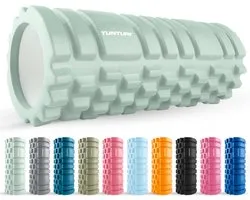 Tunturi Yoga Grid Foam Roller - Roller de Massage 33 cm de long - Rouleau en mousse - Roller de Fitness - Menthe - Incl. application de remise en forme gratuite