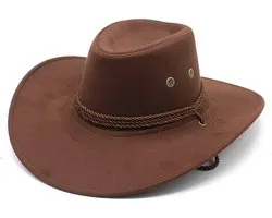 Muts - Hoed - cowboyhoed - Jagershoed - Polyester - bruin - 56-58 cm hoofdomtrek - Unisex - brede rand hoed