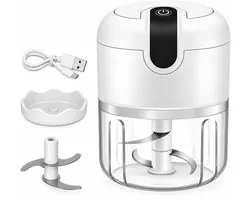 COCHO® Hakmolen elektrische - USB oplaadbal - Mini Portable Chopper - 250ml - Wit - Groentesijder