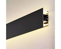 Profilé LED Noir pour Bande Lumineuse LED Murale, Couvercle Diffuseur LED Décoratif pour Bande LED, Éclairage de Plinthe de Chambre / Salon, Corniche (3,3 m / 11 pi)