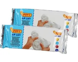 Jovi Zelfdrogende kinder klei - 2x - wit - 500 gram - Boetseerklei