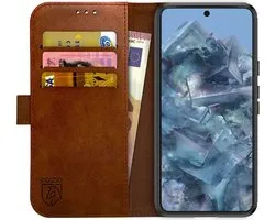 Rosso Element Book Case Wallet Hoesje voor Google Pixel 8 Pro | Portemonnee | 3 Pasjes | Magneetsluiting | Stand Functie | Bruin
