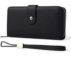 GAEKEAO Ladies Wallet RFID Blocking Leather Large Capacity Women Wallet with Multiple Card Slots and Zipper Pocket - ShopVlot