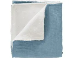 Cottonbaby - wiegdeken - Cottonsoft - bamboe voering - oudblauw