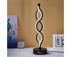Dimbare touch control tafellamp spiraalvormig moderne bedlampje met 3 kleuren ledlampen kleine zwarte decoratieve lamp voor thuis woonkamer