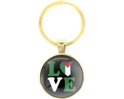 Porte-clés en Glas - Love Flag Palestine