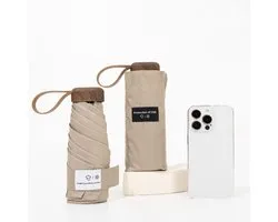 TinyTin® mini parapluie - Beige grès - parapluie de poche - parapluie pliant - petit parapluie - parapluie de voyage - Protection UV Ultraviolette