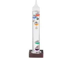 Glazen Galileo Thermometer – 28 cm – Decoratieve Temperatuurmeter – Kleurrijke Zwevende Bollen