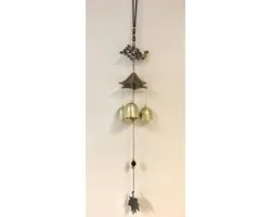 Feng Shui Pauw pagode windorgels - windgong -met 3 koperen bel -8x8x44cm