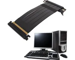 High Speed PCIe 4.0 X16 Extender Riser Kabel voor GPU Graphics Cards - Flexibele 180 Graden Verlengkabel voor RX 7900 XT, 7800 XT, 7700 XT en Meer