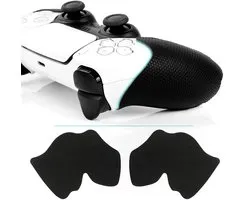 2 paar antislip, zweetabsorberende controller-gripstickers Geschikt voor PS5-controller. Getextureerde, zachte rubberen pads voor de handgrepen. Accessoires voor videogames, zwart.