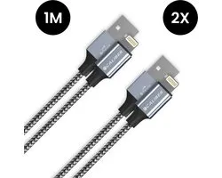iPhone Kabel - 2 stuks - Oplaadkabel iPhone - geschikt voor Apple iPhone - Lightning USB Kabel - iPhone oplader kabel - Data en Laden (CL-UL-2PACK)