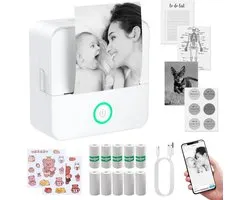 Mini Labelprinter met Bluetooth – Draadloze Thermische Labelprinter – Oplaadbare Pocket Printer voor Labels, Stickers, Organisatie en Notities – Compatibel met iOS & Android
