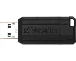 Verbatim Pin Stripe USB-stick 16 GB Zwart 49063 USB-A 2.0