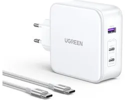 UGREEN Chargeur Rapide GaN 140W - Nexode USB-A+2*USB-C - Chargeur Fast avec Câble USB-C Blanc - MacBook Pro/ Air, Dell XPS, iPhone 14 Pro Max/ Pro/14, Galaxy S23 Ultra/S23+/S23 / S22 Ultra, pont Steam