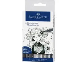 Faber-Castell tekenstift - Pitt Artist Pen - Manga - Basic - 8-delig - FC-167107