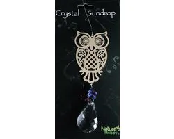 Nature's Melody Spinner COSMO OWL 9.5CM AVEC CRYSTAL SUNDROP cristal en dessous de 41CM La longueur est mesurée à partir du fil de suspension jusqu'au fond du verre.