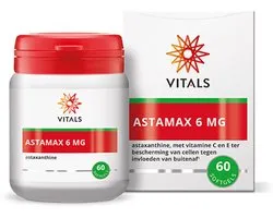 Vitals Astamax 6 mg Astaxanthine - 60 softgels - antioxidanten. Natuurlijke astaxanthine uit algen met vitamine C en E ter bescherming van cellen tegen invloeden van buitenaf.