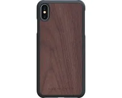 Nordic Elements Gefion backcover voor Apple iPhone Xs Max -  Walnoot hout / donkergrijs