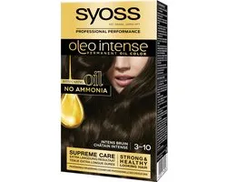Syoss Oleo Intense 3-10 Haarverf - Intense Bruin - Permanente Haarkleuring - Ammoniakvrij - Met Voedende Oliën - 100% Grijsdekking - Langdurige Kleur - 1 stuk