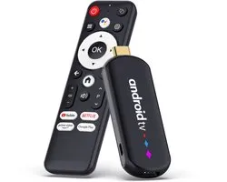 Streaming Android TV Stick - 4K UHD & HDR - Chromecast & Google tv - Android 14 - Android TV HDMI Stick - Netflix & Google Playstore - 16 GB ROM - 2GB RAM