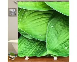 Beydodo Shower Curtains for Bathroom, Polyester Shower Curtain 150 x 200 Green Leaves Pattern