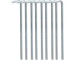 Piquets de tente Redcliffs - broches - 10x - argent - métal - 23 cm - pour diverses surfaces - camping - camping