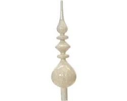 Decoris kerstboompiek crème wit glas 35cm