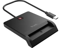 Lecteur de carte à puce Trust Primo - Pour cartes d'identité - Lecteur de carte eID - Lecteur de carte - USB-C - Noir