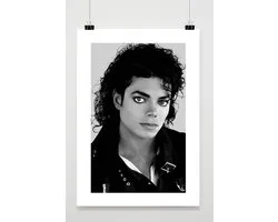 Poster Michael Jackson - Posters Musique - Superstar - Portrait - Légende - Avec Bordure Blanche - Effet Passe-Partout - Décoration Murale Salon - Papier 180 grammes - BS3856 - Format 50 x 70cm