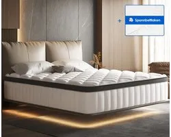 Bodyprotect Elite Line - matras 90x200 cm pocketvering 1000 - hoogte 25 cm - hardheid H3 - ergonomische pocketveringmatras, 7-zones matras en veringmatras - Made in EU - 90 x 200 x 25 cm - wit