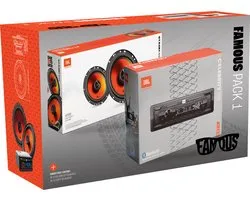 JBL Famous Pack 1 – Autoradio Celebrity100 + Stage1 62F Autospeakers– USB/SD/FM – 4×50 W + 400 W Pieken – Complete Car Audio Upgrade