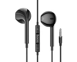 Bedrade Koptelefoon Jack 3,5mm microfoon Bediening Helder Geluid 1,2m Hoco zwart