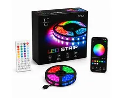 Bande LED Ustratics - 10 mètres - 1x10m - Éclairage - Siècle des Lumières LED RVB - Télécommande - Bluetooth - Lumière - Dimmable - Gaming - Bande LED - Bandes LED