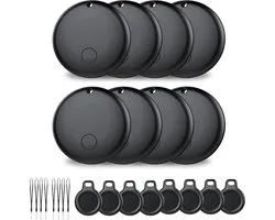 Buzzy GPS Tracker Android – 8 stuks - voor Hond en Kat - Werkt met Google 'Find Hub app' – Zonder Abonnement – GPS Tracker voor Auto, Hond, Kat, Kind & Bagage – Zwart