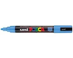 Uni POSCA paintmarker PC-5M, 1,8 - 2,5 mm, hemelsblauw 6 stuks
