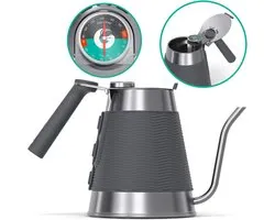 Coffee Gator True Brew Gooseneck Kettle, 1.5 Litres, Hob 17.8 cm and Induction Kettle with Integrated Thermometer