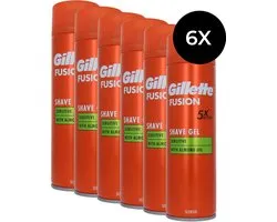 Gillette Men Fusion Sensitive Shaving Gel - 6 x 200 ml