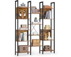 VASAGLE LLS157K01 - Bibliothèque avec 14 étagères - cadre en métal - style industriel - pour salon bureau